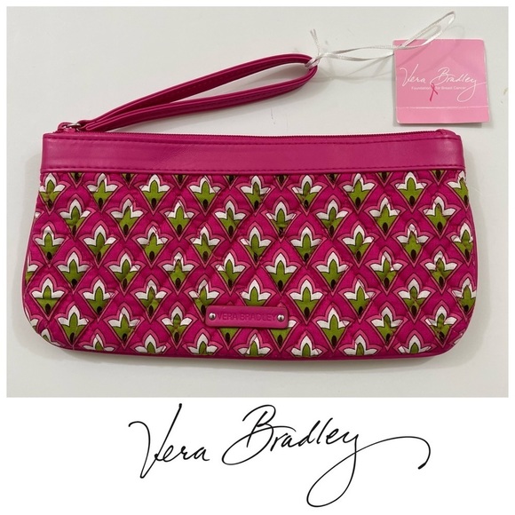 Vera Bradley Trimmed Wristlet in Petit Pink - Picture 1 of 8